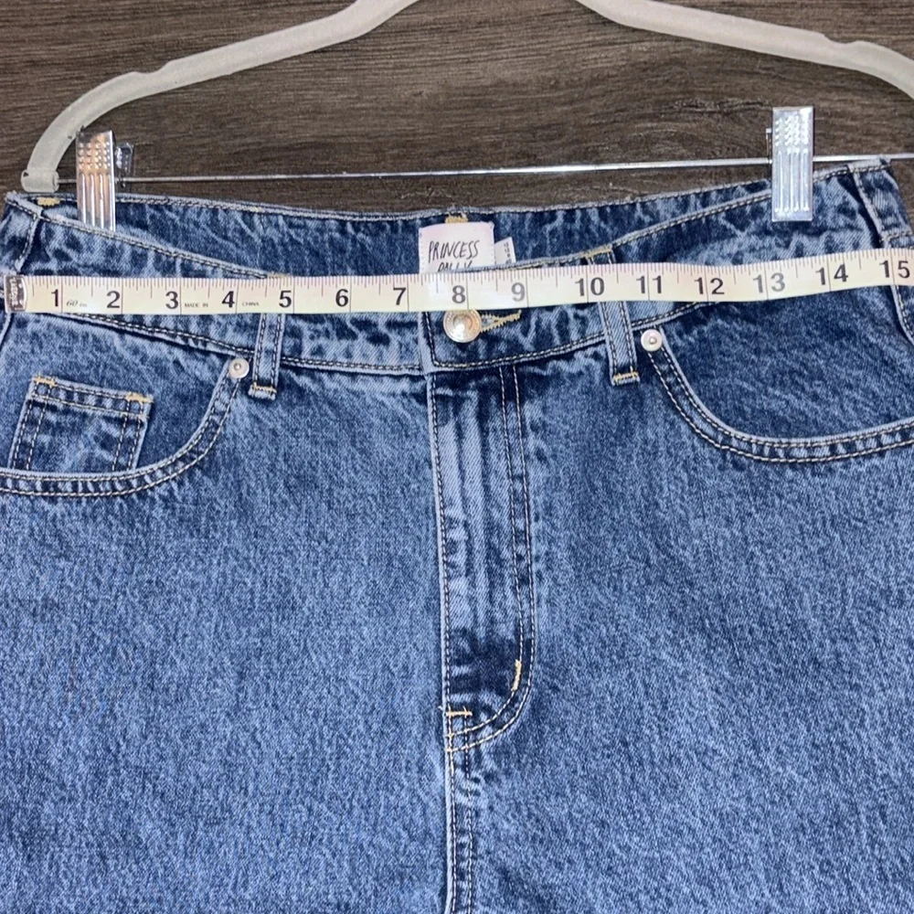Princess Polly Gyoke Hi Rise Straight Leg Jeans Size 8 Dark Wash - Picture 12 of 15